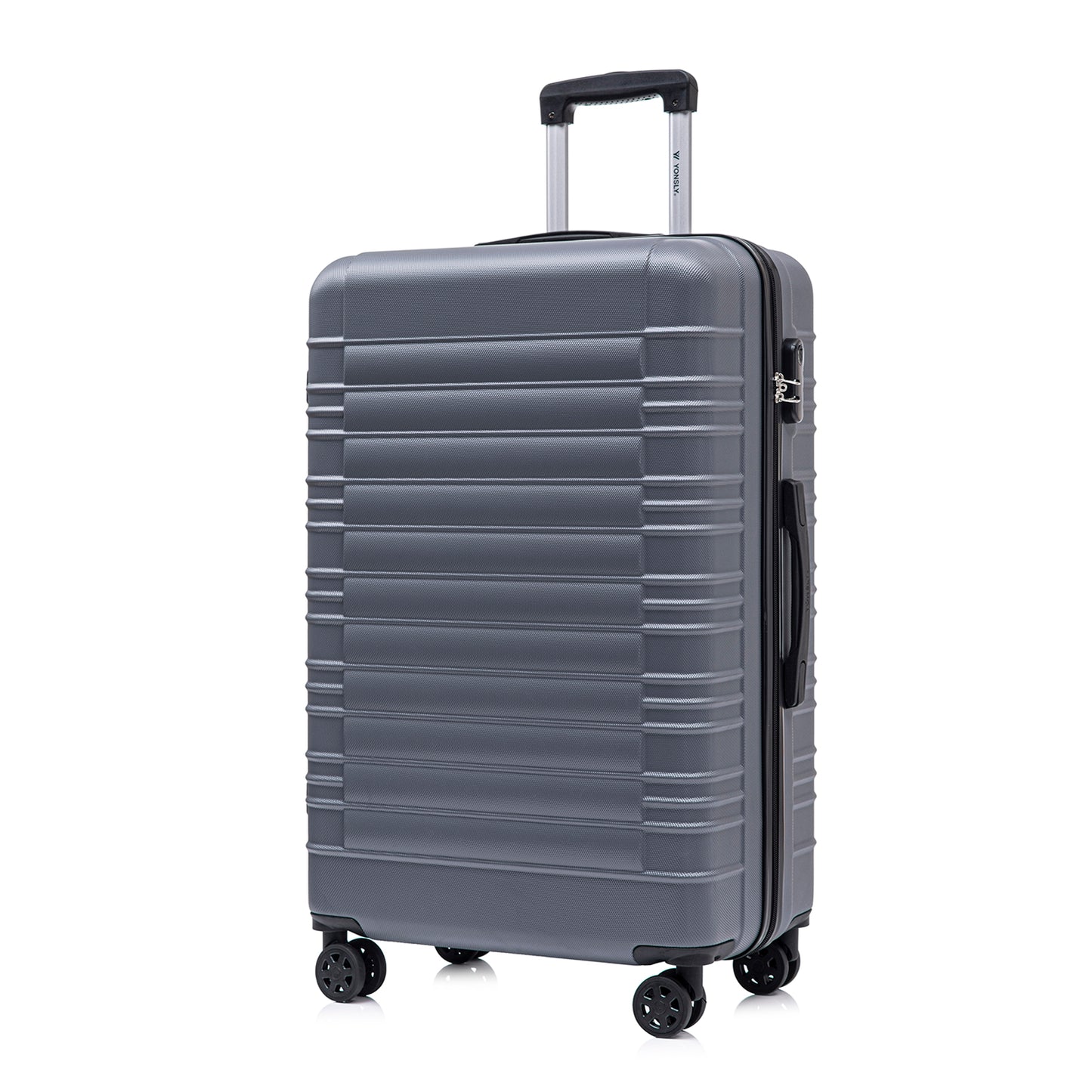 YONSLY® Suitcase, Trolley Suitcase, Cabin Luggage with 4 360° Wheels, Hardshell Suitcase, Combination Lock, Soft Rubber Handle