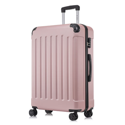 YONSLY® Suitcase, Trolley Travel Suitcase, Rolling Carry-on Luggage with 4 360° Wheels, ABS Hardshell, Security Lock, Soft Rubber Handle, 210D Lining
