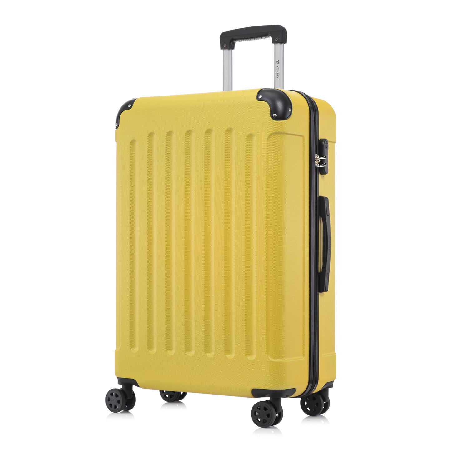 YONSLY® Suitcase, Trolley Travel Suitcase, Rolling Suitcase Carry-On with 4 360° Wheels, Hardshell Travel Suitcase, Combination Lock, Soft Rubber Handle