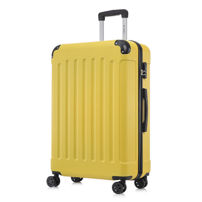 YONSLY® Suitcase, Trolley Travel Suitcase, Rolling Carry-on Luggage with 4 360° Wheels, ABS Hardshell, Security Lock, Soft Rubber Handle, 210D Lining