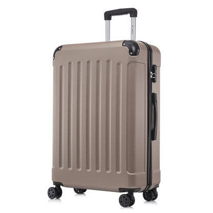 YONSLY® Suitcase, Trolley Travel Suitcase, Rolling Carry-on Luggage with 4 360° Wheels, ABS Hardshell, Security Lock, Soft Rubber Handle, 210D Lining