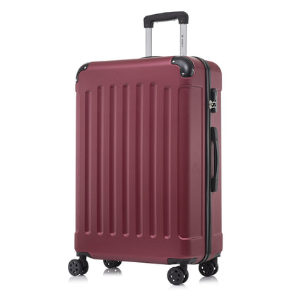 YONSLY® Suitcase, Trolley Travel Suitcase, Rolling Carry-on Luggage with 4 360° Wheels, ABS Hardshell, Security Lock, Soft Rubber Handle, 210D Lining