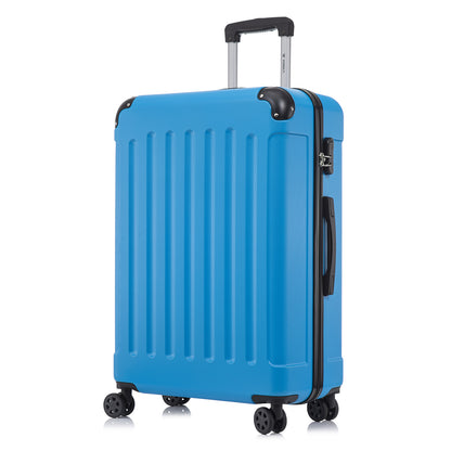 YONSLY® Suitcase, Trolley Travel Suitcase, Rolling Carry-on Luggage with 4 360° Wheels, ABS Hardshell, Security Lock, Soft Rubber Handle, 210D Lining
