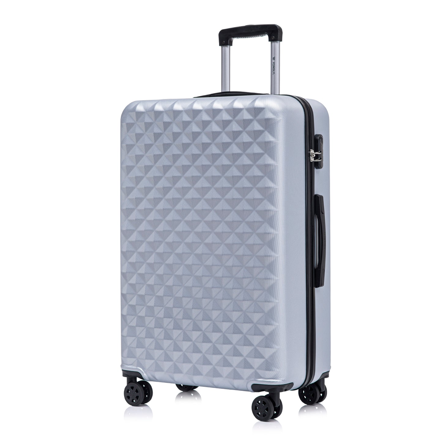 YONSLY® Suitcase, Trolley Travel Suitcase, Cabin Case Rolling Luggage Hand Luggage with 4 360° Wheels, Hard Shell Travel Suitcase, Combination Lock, Soft Rubber Handle