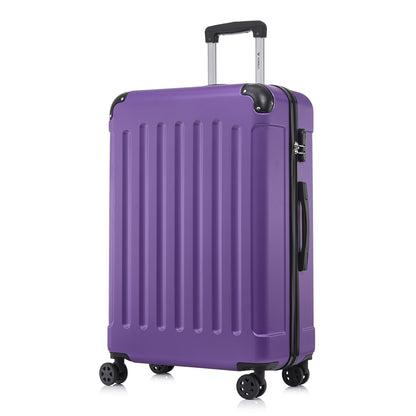 YONSLY® Suitcase, Trolley Travel Suitcase, Rolling Carry-on Luggage with 4 360° Wheels, ABS Hardshell, Security Lock, Soft Rubber Handle, 210D Lining
