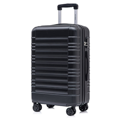 YONSLY® Suitcase, Trolley Suitcase, Cabin Luggage with 4 360° Wheels, Hardshell Suitcase, Combination Lock, Soft Rubber Handle