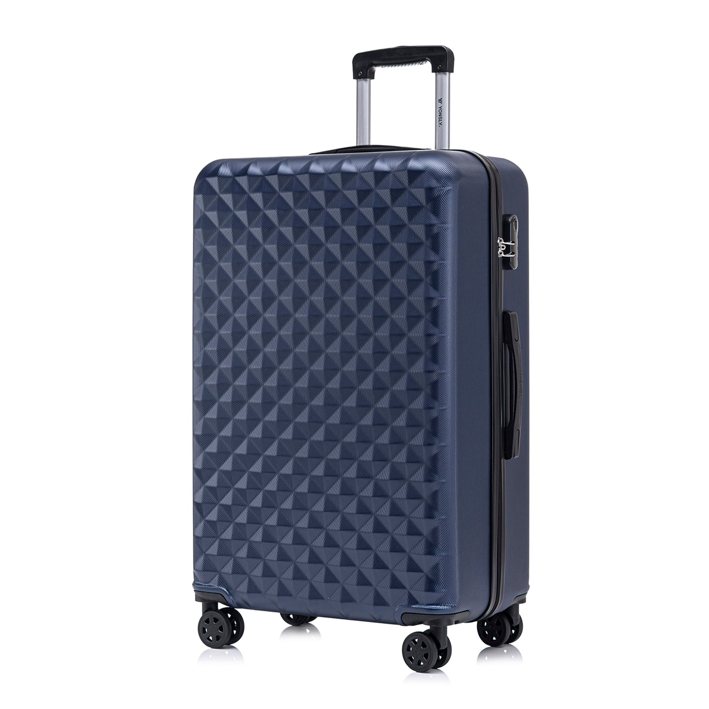 YONSLY® Suitcase, Trolley Travel Suitcase, Cabin Case Rolling Luggage Hand Luggage with 4 360° Wheels, Hard Shell Travel Suitcase, Combination Lock, Soft Rubber Handle