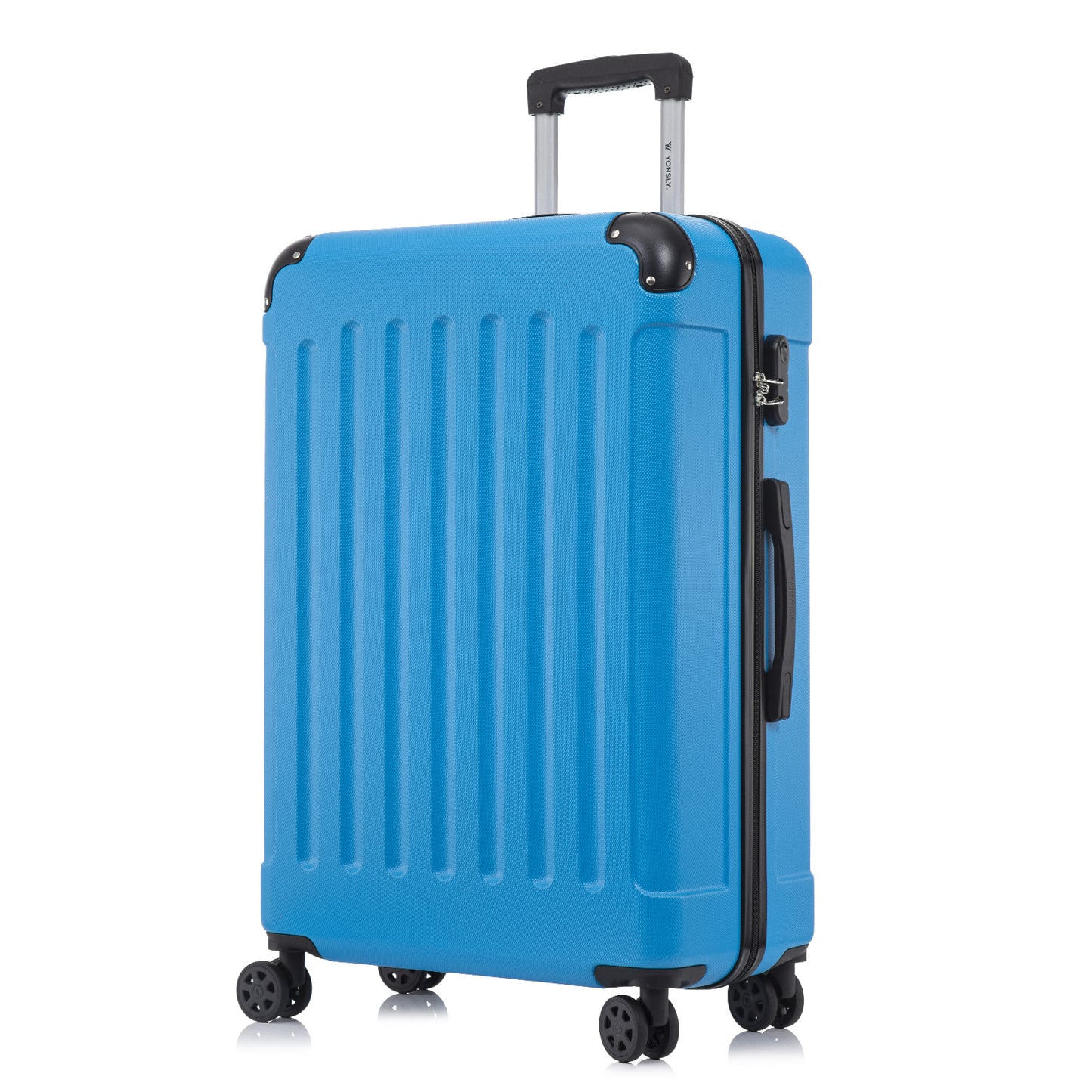 YONSLY® Suitcase, Trolley Travel Suitcase, Rolling Suitcase Carry-On with 4 360° Wheels, Hardshell Travel Suitcase, Combination Lock, Soft Rubber Handle