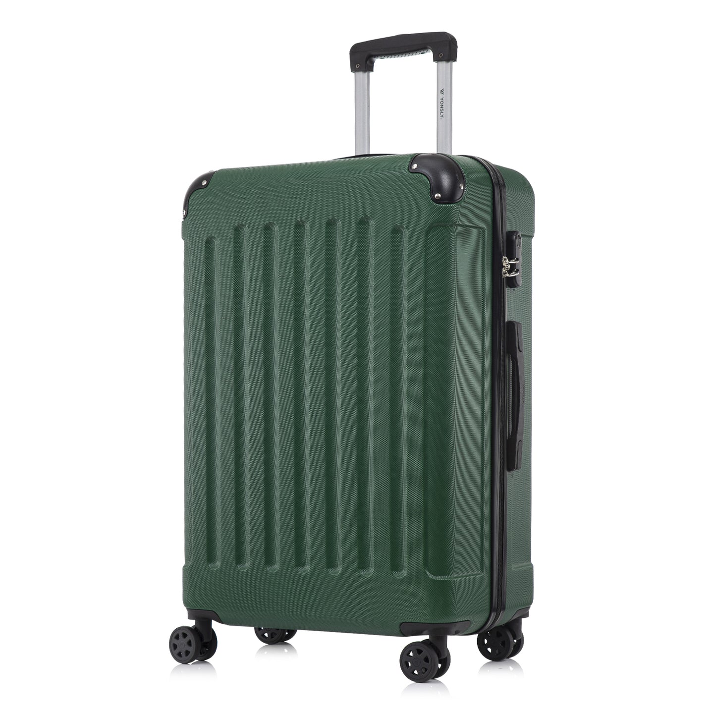 YONSLY® Suitcase, Trolley Travel Suitcase, Rolling Suitcase Carry-On with 4 360° Wheels, Hardshell Travel Suitcase, Combination Lock, Soft Rubber Handle