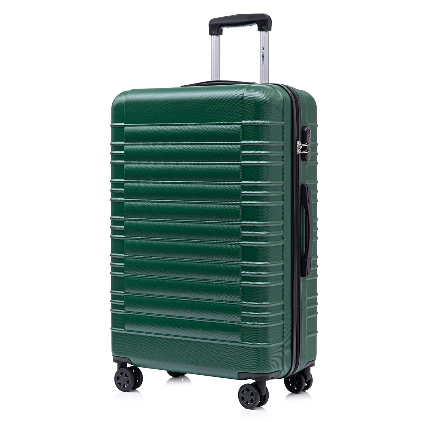 YONSLY® Suitcase, Trolley Suitcase, Cabin Luggage with 4 360° Wheels, Hardshell Suitcase, Combination Lock, Soft Rubber Handle