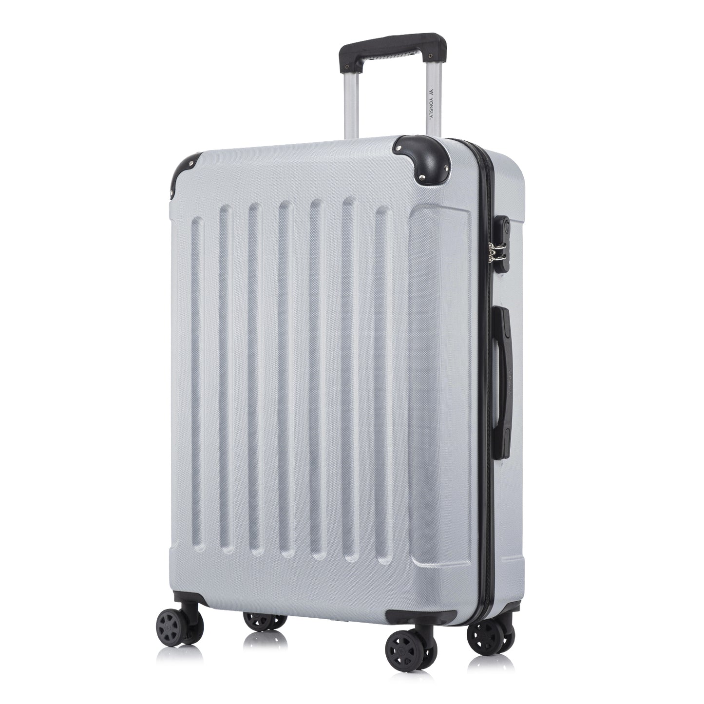 YONSLY® Suitcase, Trolley Travel Suitcase, Rolling Suitcase Carry-On with 4 360° Wheels, Hardshell Travel Suitcase, Combination Lock, Soft Rubber Handle