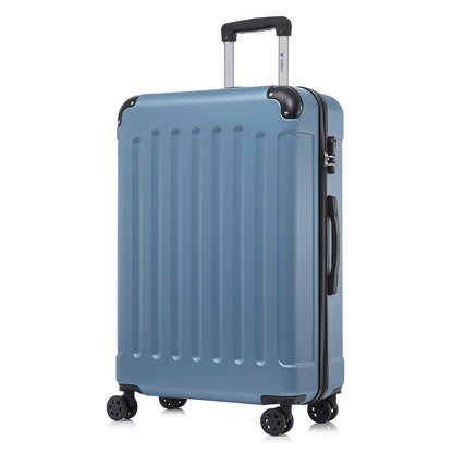 YONSLY® Suitcase, Trolley Travel Suitcase, Rolling Carry-on Luggage with 4 360° Wheels, ABS Hardshell, Security Lock, Soft Rubber Handle, 210D Lining
