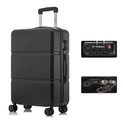 YONSLY® Premium Reisekoffer TSA-Schloss,YKK-Reißverschluss Hartschalen-Koffer Trolley Kabinenkoffer Rollkoffer Suitcase Handgepäck 4 Rollen