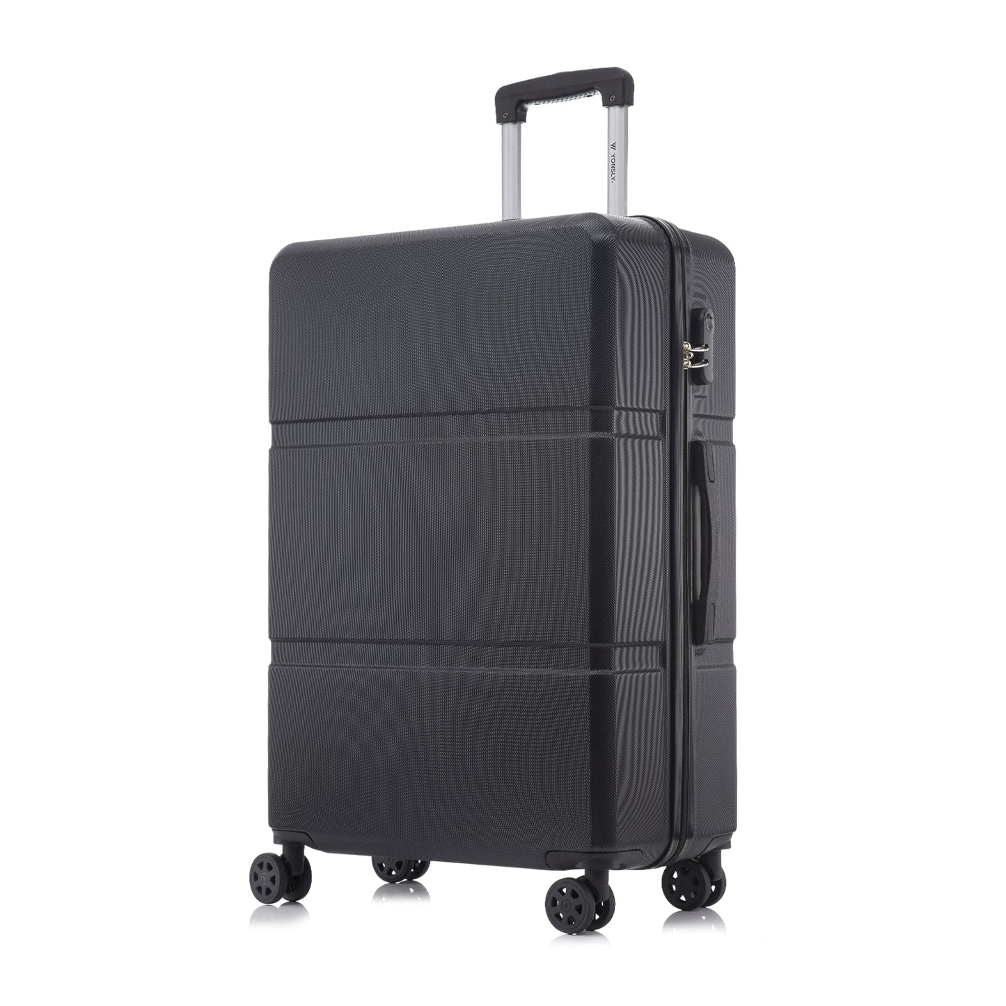 YONSLY® Trolley Travel Suitcase, Rolling Suitcase Carry-On with 4 360° Wheels, Hardshell Suitcase, Combination Lock, Soft Rubber Handle