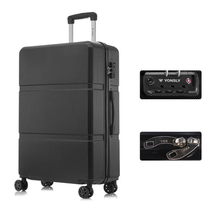 YONSLY® Premium Reisekoffer TSA-Schloss,YKK-Reißverschluss Hartschalen-Koffer Trolley Kabinenkoffer Rollkoffer Suitcase Handgepäck 4 Rollen