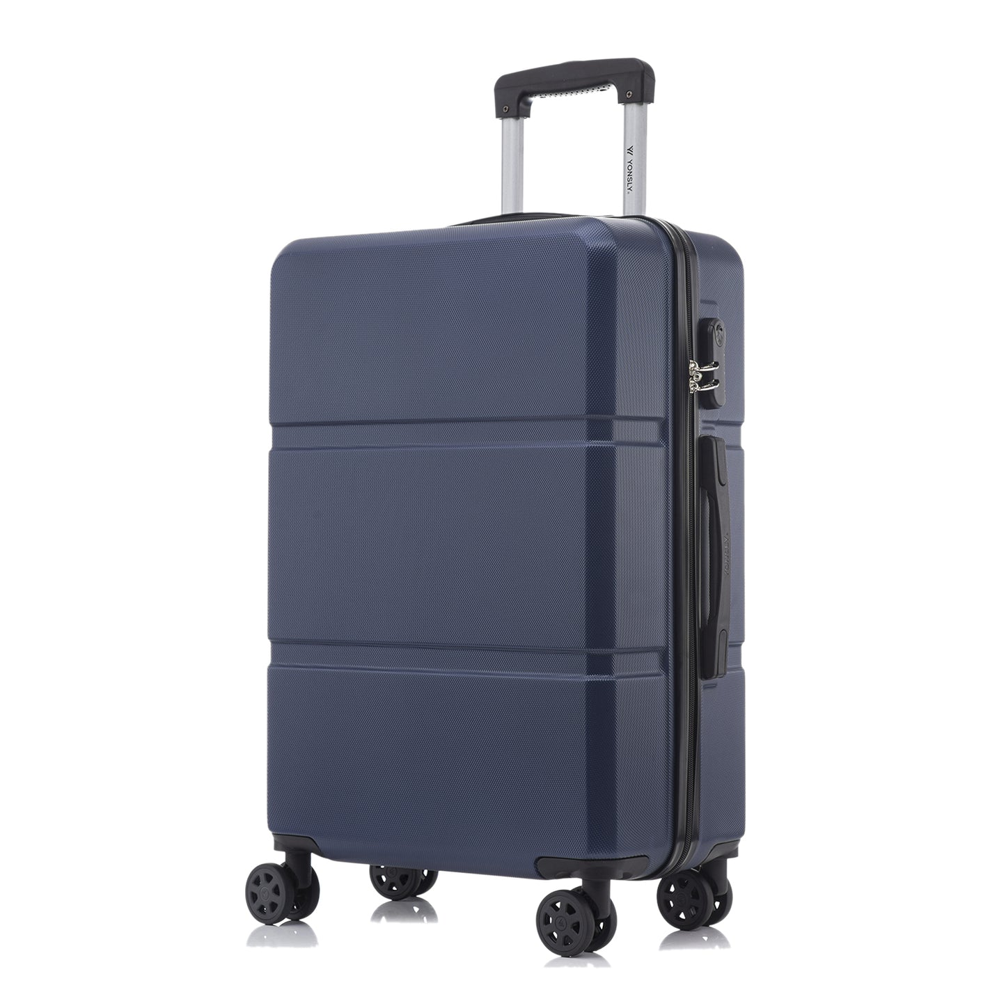 YONSLY® Trolley Travel Suitcase, Rolling Suitcase Carry-On with 4 360° Wheels, Hardshell Suitcase, Combination Lock, Soft Rubber Handle