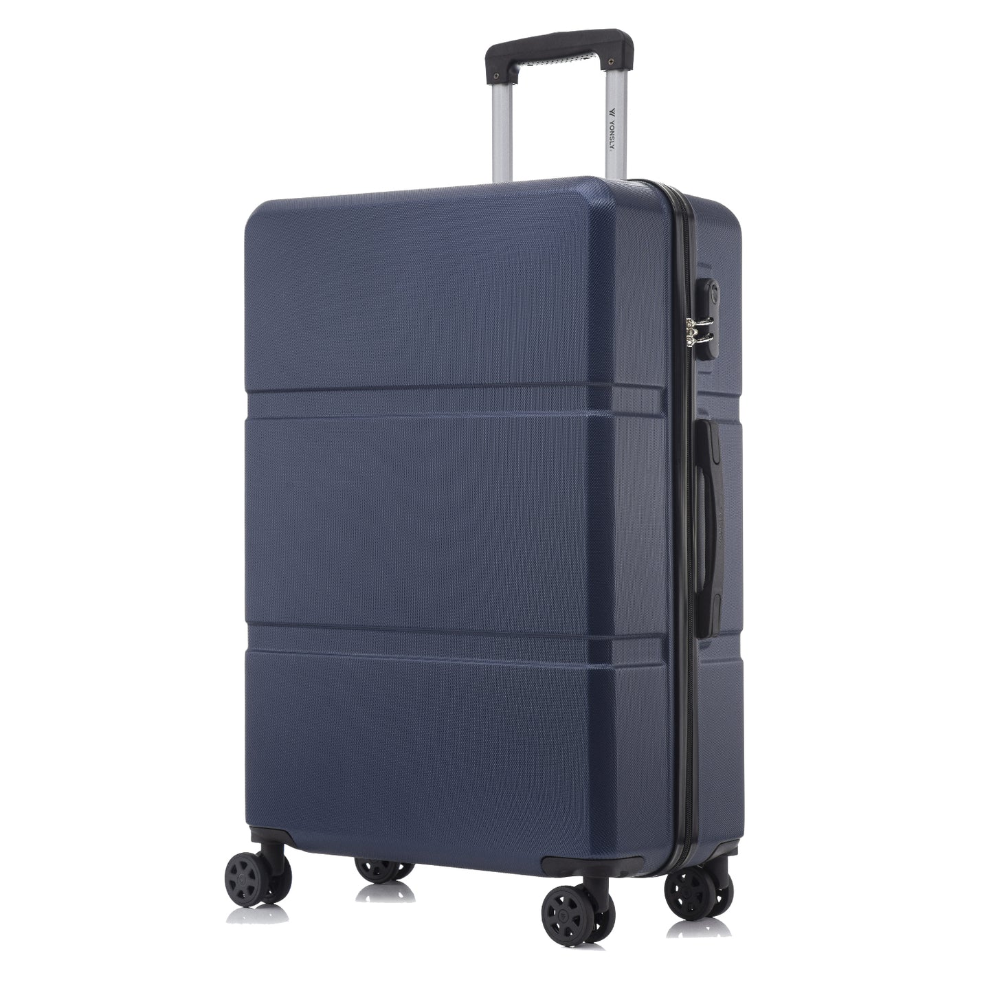 YONSLY® Trolley Travel Suitcase, Rolling Suitcase Carry-On with 4 360° Wheels, Hardshell Suitcase, Combination Lock, Soft Rubber Handle