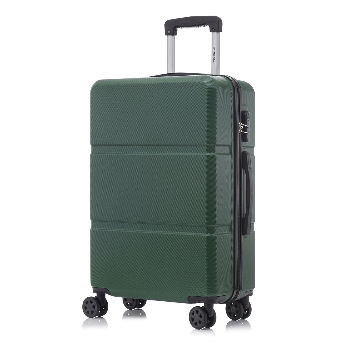 YONSLY® Trolley Travel Suitcase, Rolling Suitcase Carry-On with 4 360° Wheels, Hardshell Suitcase, Combination Lock, Soft Rubber Handle