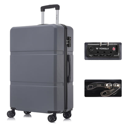 YONSLY® Premium Reisekoffer TSA-Schloss,YKK-Reißverschluss Hartschalen-Koffer Trolley Kabinenkoffer Rollkoffer Suitcase Handgepäck 4 Rollen