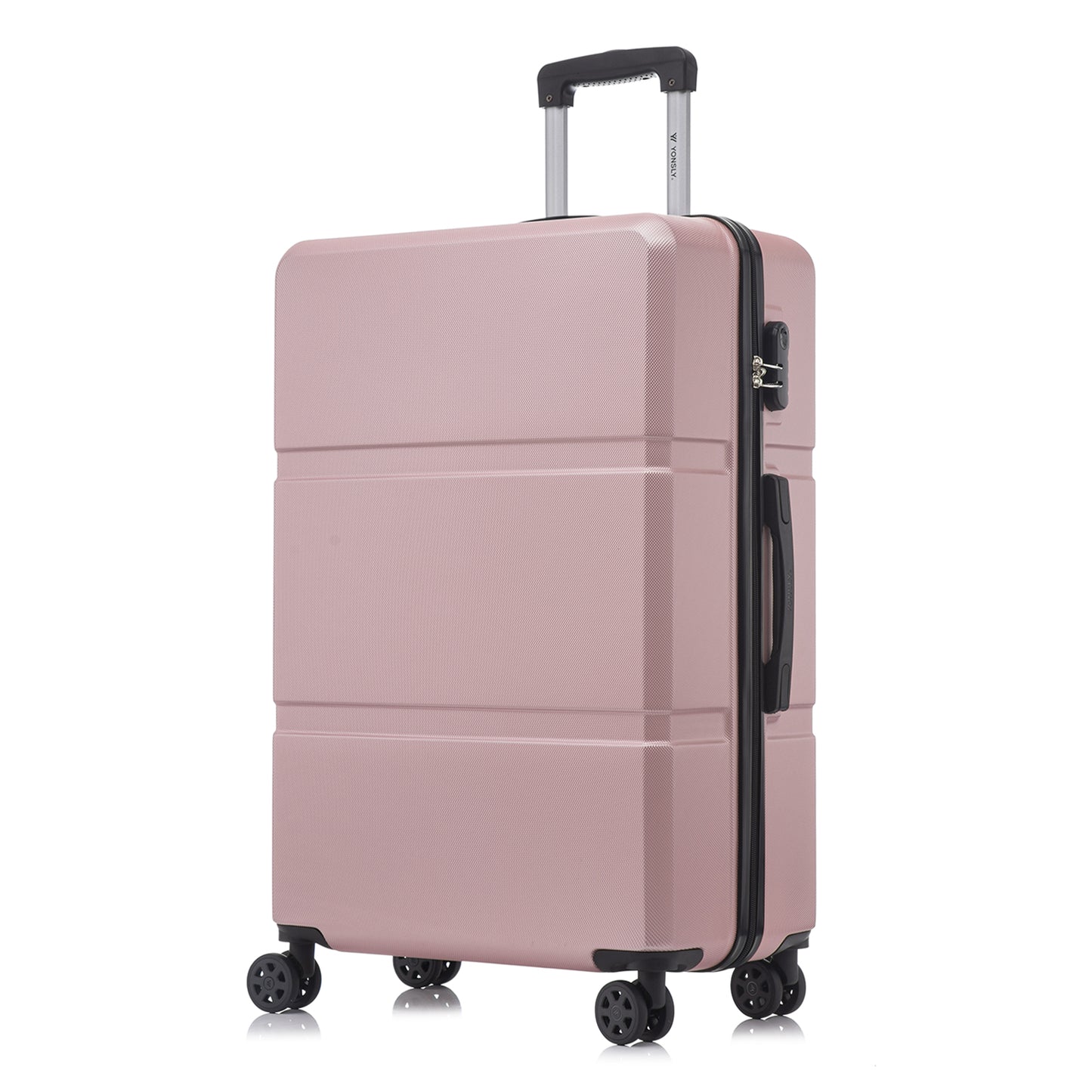 YONSLY® Trolley Travel Suitcase, Rolling Suitcase Carry-On with 4 360° Wheels, Hardshell Suitcase, Combination Lock, Soft Rubber Handle