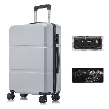 YONSLY® Premium Reisekoffer TSA-Schloss,YKK-Reißverschluss Hartschalen-Koffer Trolley Kabinenkoffer Rollkoffer Suitcase Handgepäck 4 Rollen