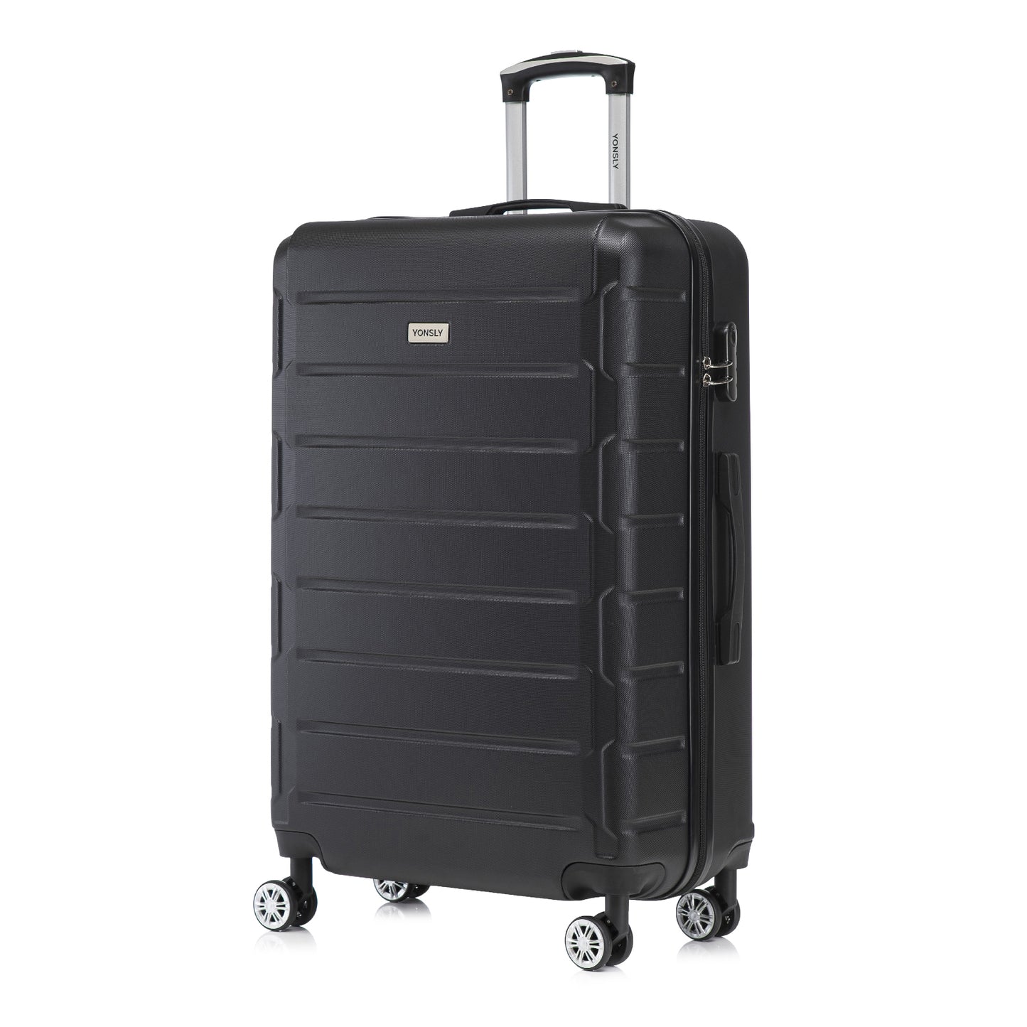 YONSLY® Trolley Reisekoffer Set, Koffer Suitcase, Rollkoffer Handgepäck Hartschalenreisekoffer mit Zahlenschloss, 4 Rollen 360°, Weicher Gummigriff