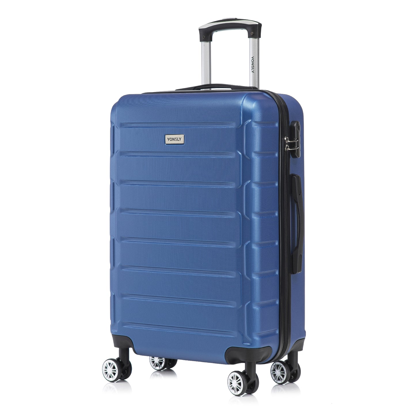 YONSLY® Trolley Reisekoffer Set, Koffer Suitcase, Rollkoffer Handgepäck Hartschalenreisekoffer mit Zahlenschloss, 4 Rollen 360°, Weicher Gummigriff