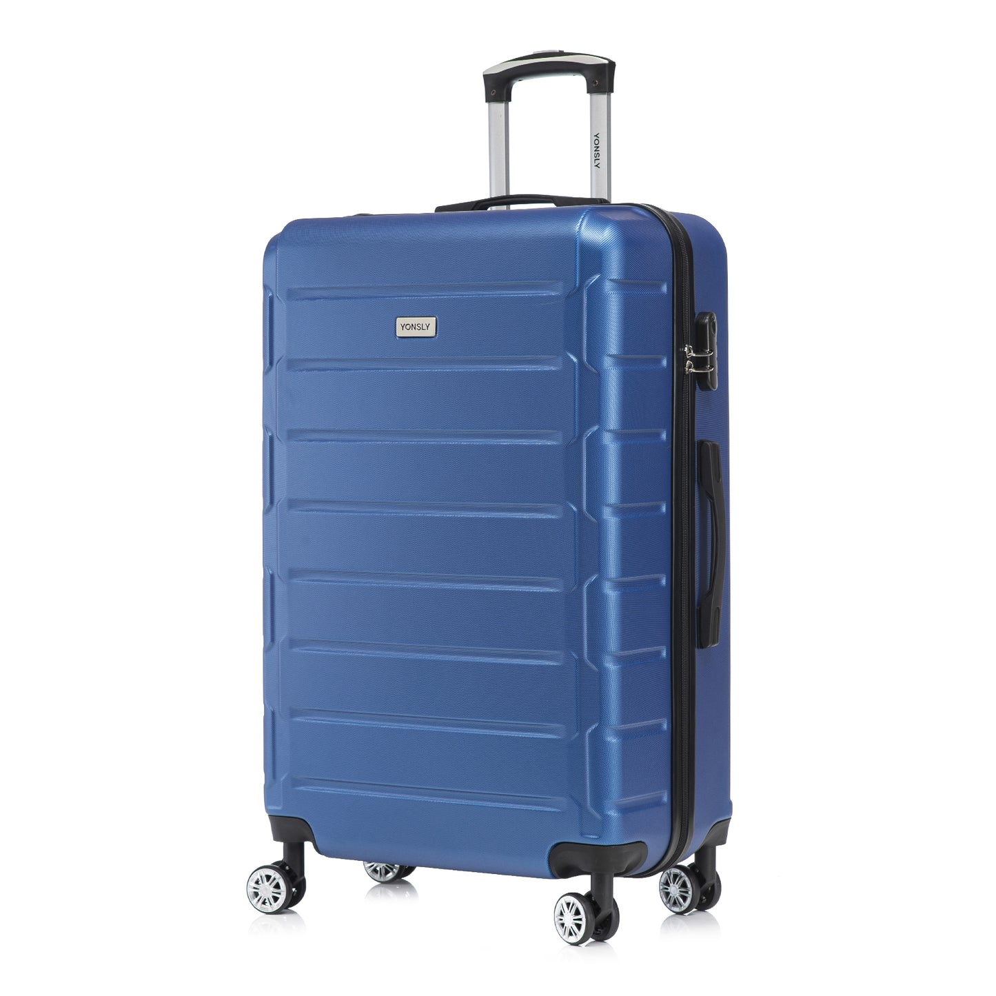 YONSLY® Trolley Reisekoffer Set, Koffer Suitcase, Rollkoffer Handgepäck Hartschalenreisekoffer mit Zahlenschloss, 4 Rollen 360°, Weicher Gummigriff