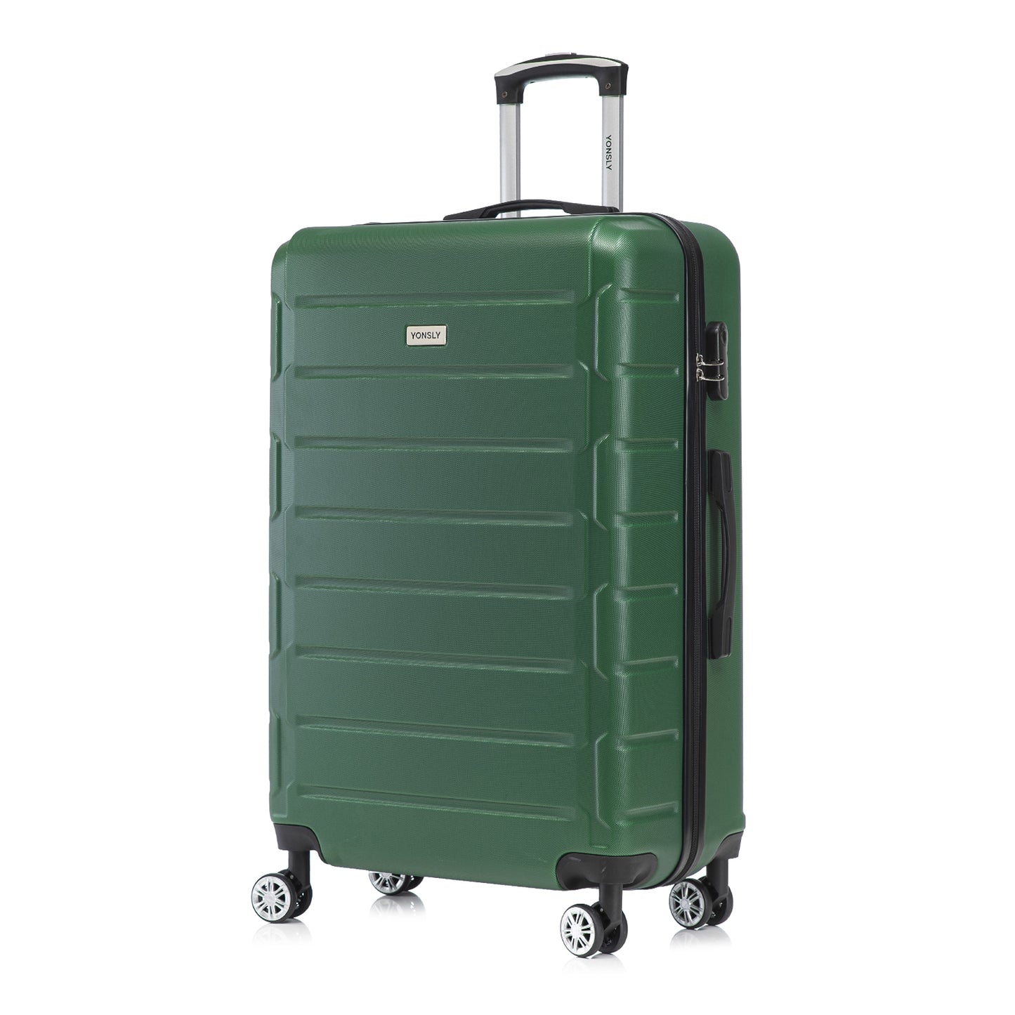 YONSLY® Trolley Reisekoffer Set, Koffer Suitcase, Rollkoffer Handgepäck Hartschalenreisekoffer mit Zahlenschloss, 4 Rollen 360°, Weicher Gummigriff
