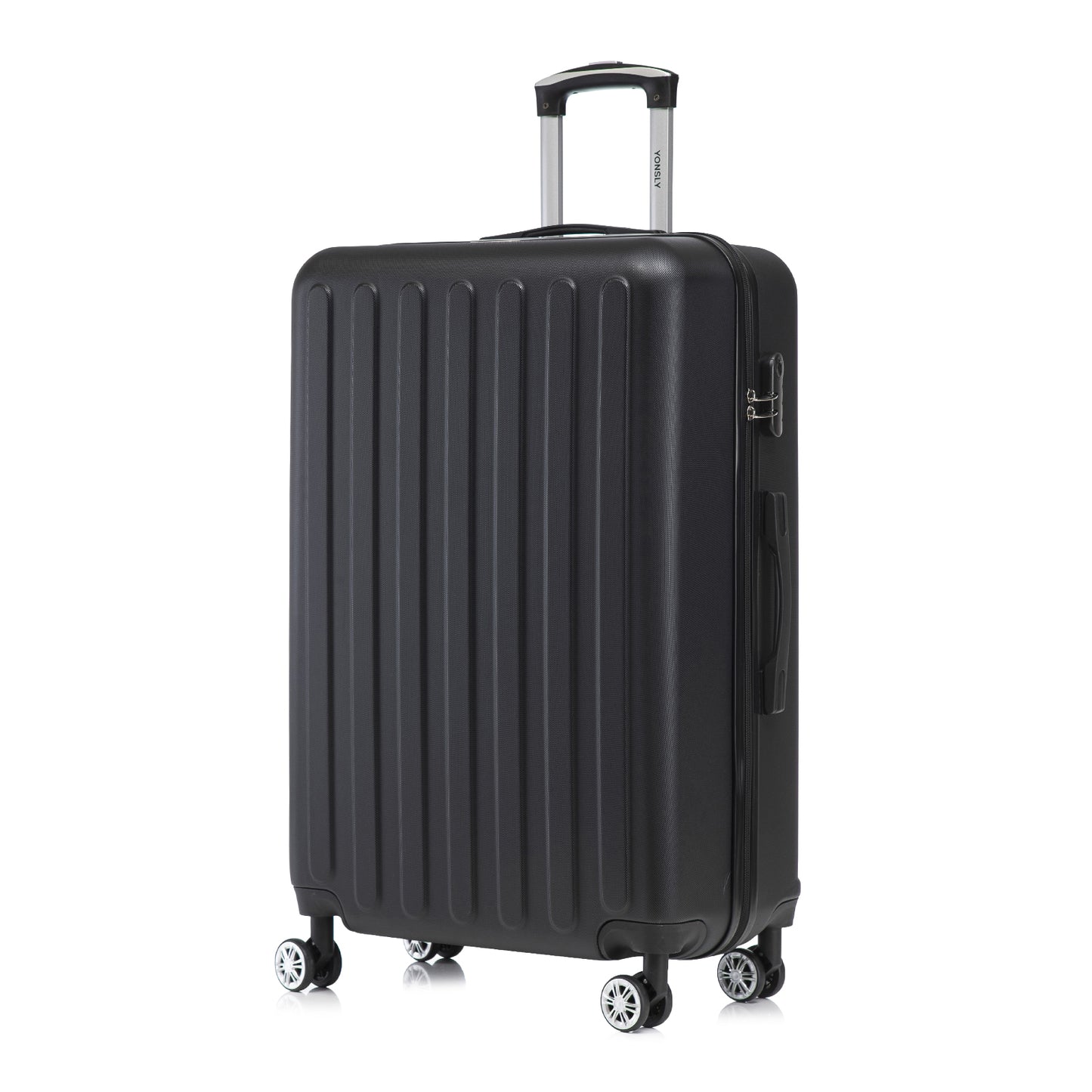 YONSLY® Koffer Suitcase, Trolley Reisekoffer Set, Rollkoffer Handgepäck, Kabinenkoffer Hartschalenreisekoffer mit 4 Rollen 360°, Zahlenschloss, Weicher Gummigriff