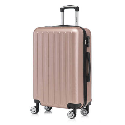YONSLY® Koffer Suitcase, Trolley Reisekoffer Set, Rollkoffer Handgepäck, Kabinenkoffer Hartschalenreisekoffer mit 4 Rollen 360°, Zahlenschloss, Weicher Gummigriff