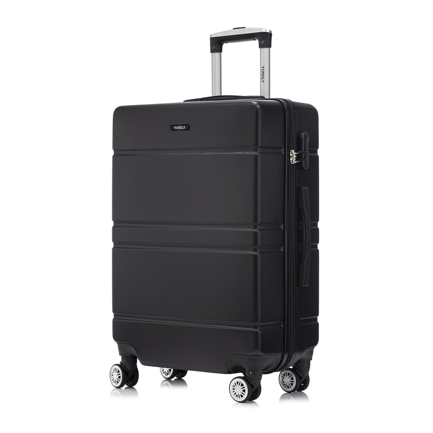YONSLY® Trolley Reisekoffer Rollkoffer Handgepäck Set, Kabinenkoffer, Koffer Suitcase, Hartschalenreisekoffer mit 4 Rollen 360°, Zahlenschloss, Weicher Gummigriff