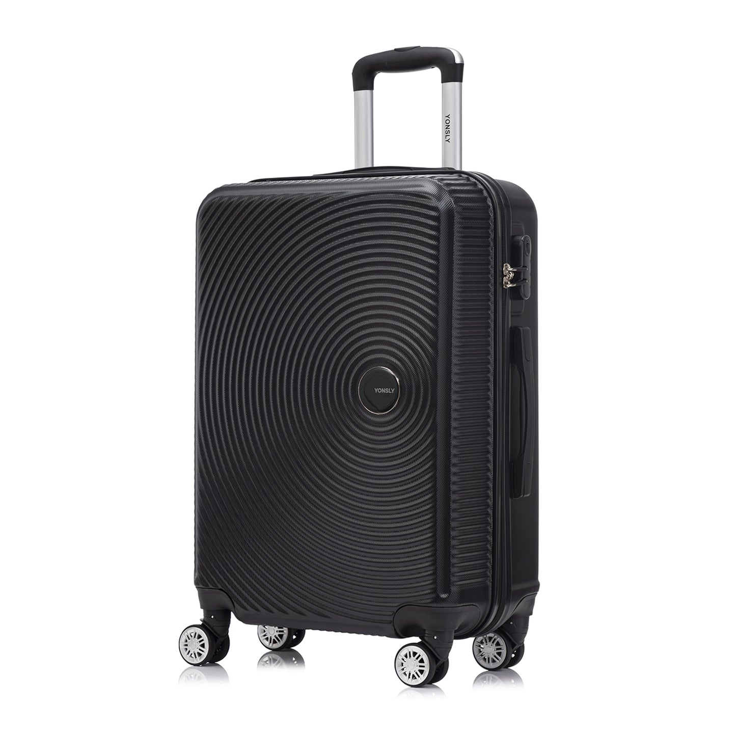 YONSLY® Reisekoffer Trolley Rollkoffer Handgepäck Set, Kabinenkoffer, Koffer Suitcase, Hartschalenreisekoffer mit 4 Rollen 360°, Zahlenschloss, Weicher Gummigriff