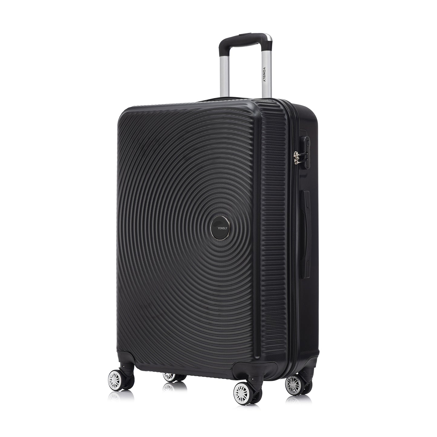 YONSLY® Reisekoffer Trolley Rollkoffer Handgepäck Set, Kabinenkoffer, Koffer Suitcase, Hartschalenreisekoffer mit 4 Rollen 360°, Zahlenschloss, Weicher Gummigriff