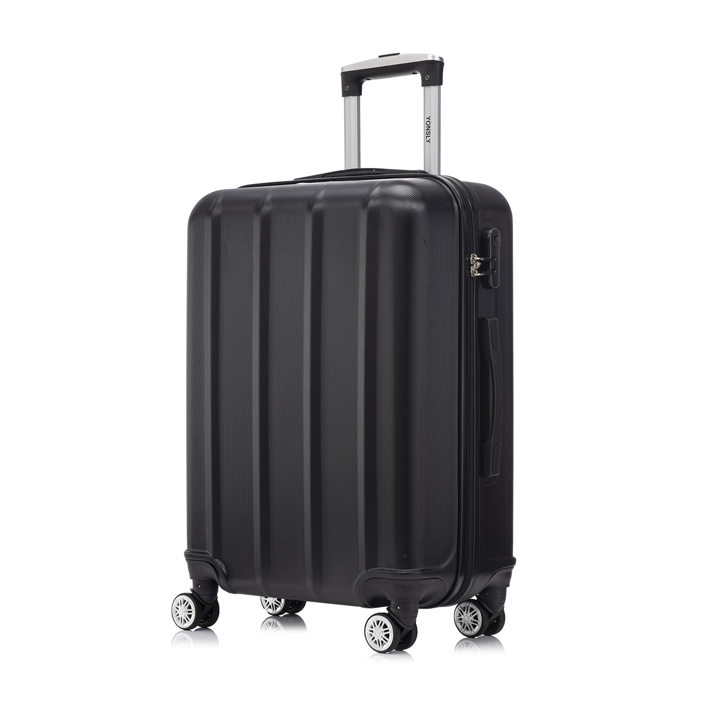 YONSLY® Reisekoffer Trolley Rollkoffer Handgepäck Set, Kabinenkoffer, Hartschalenreisekoffer Travel Koffer Suitcase mit 4 Rollen 360°, Zahlenschloss, Weicher Gummigriff