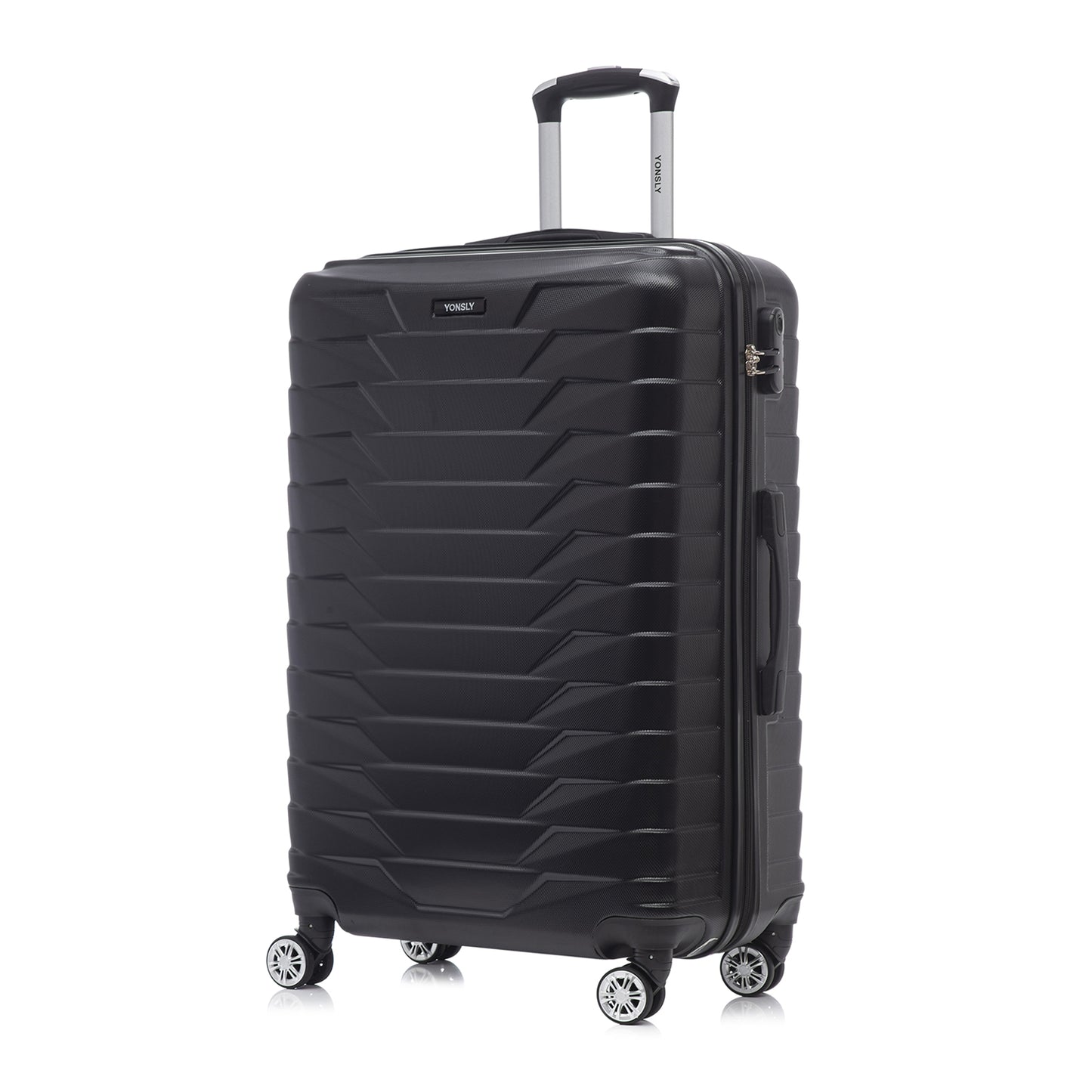 YONSLY® Reisekoffer Trolley Rollkoffer Handgepäck Travel Set, Kabinenkoffer, Koffer Suitcase Hartschalenreisekoffer mit 4 Rollen 360°, Zahlenschloss, Weicher Gummigriff
