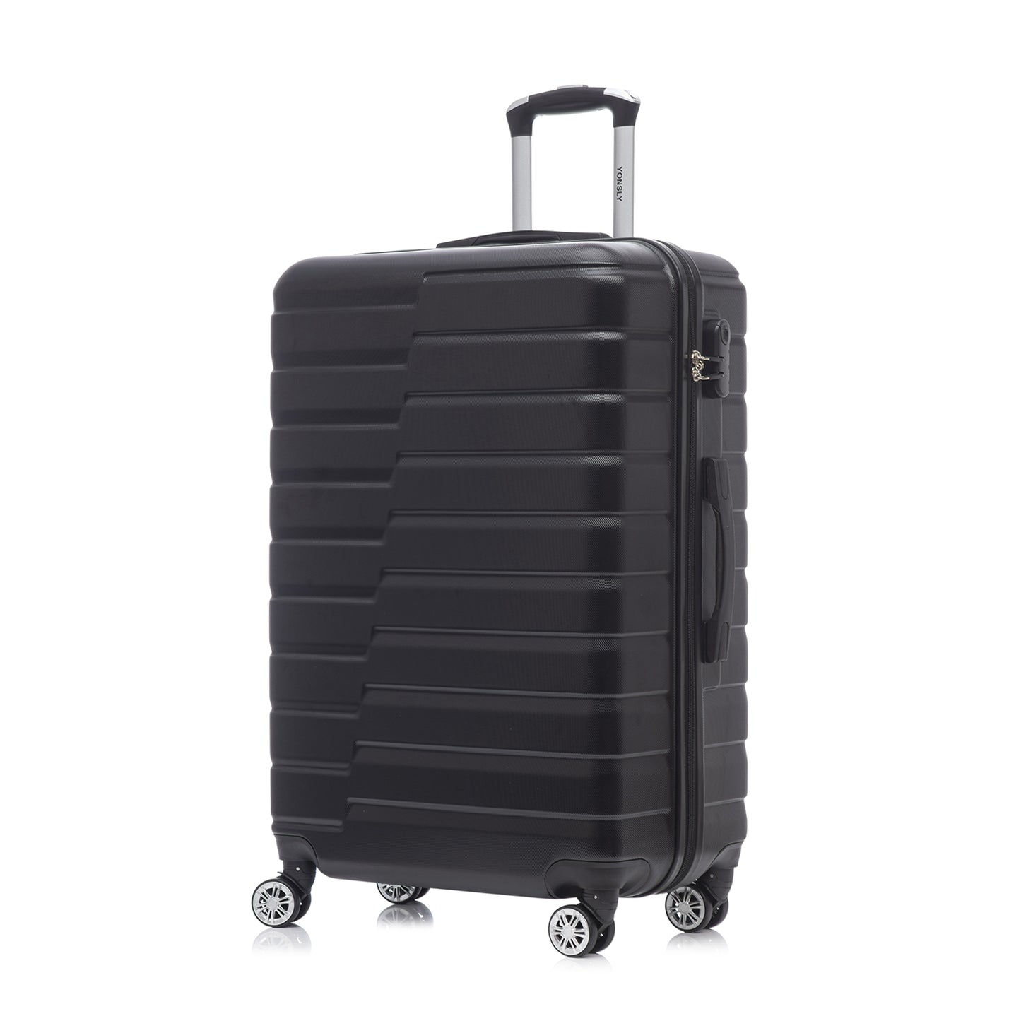 YONSLY® Reisekoffer Trolley Rollkoffer Handgepäck, Kabinenkoffer, Koffer Suitcase Travel Set Hartschalenreisekoffer mit 4 Rollen 360°, Zahlenschloss, Weicher Gummigriff