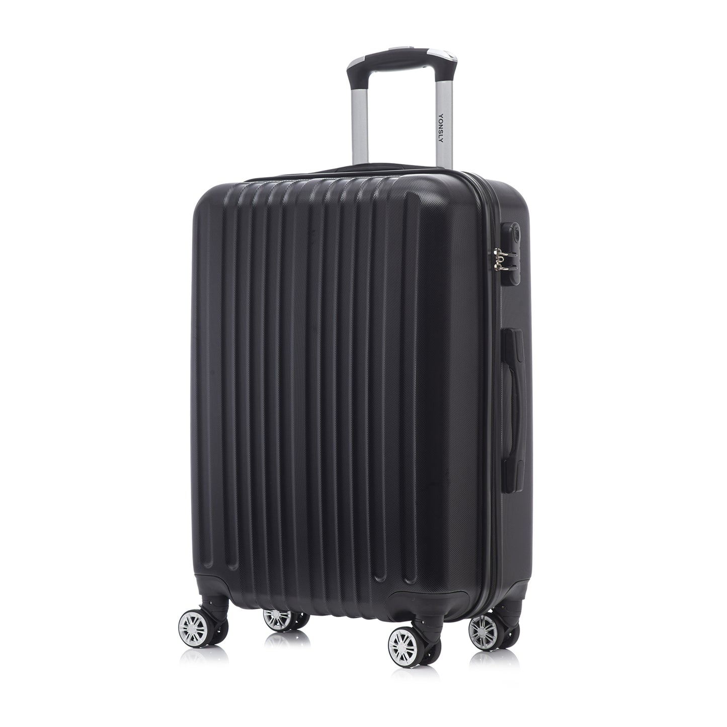 YONSLY® Reisekoffer Trolley Set, Rollkoffer Handgepäck, Kabinenkoffer, Travel Koffer Suitcase Hartschalenreisekoffer mit 4 Rollen 360°, Zahlenschloss, Weicher Gummigriff