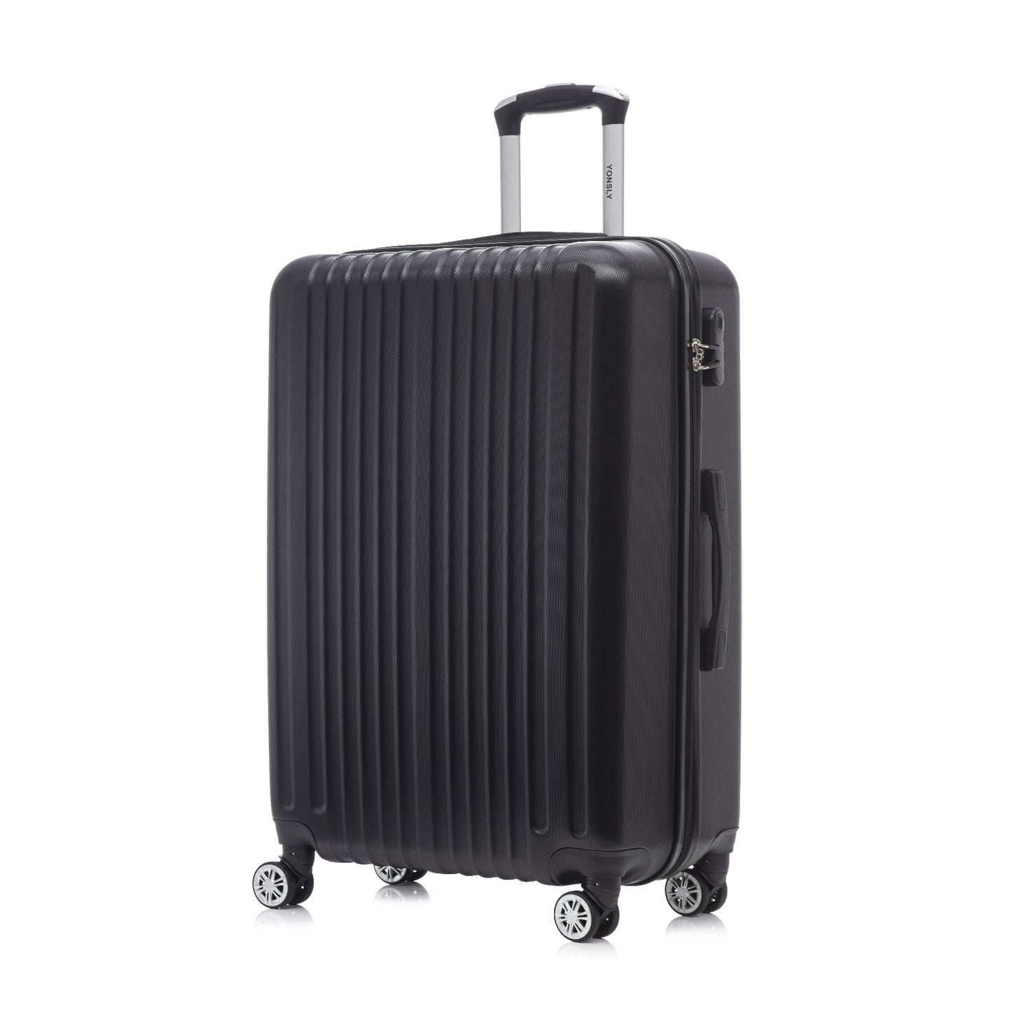 YONSLY® Reisekoffer Trolley Set, Rollkoffer Handgepäck, Kabinenkoffer, Travel Koffer Suitcase Hartschalenreisekoffer mit 4 Rollen 360°, Zahlenschloss, Weicher Gummigriff
