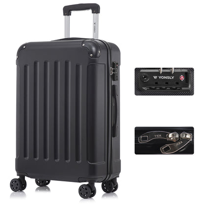 YONSLY® Premium Suitcase, TSA Lock, YKK Zipper Hardshell Luggage Trolley Cabin Suitcase Rolling Suitcase Hand Luggage 4 Wheels