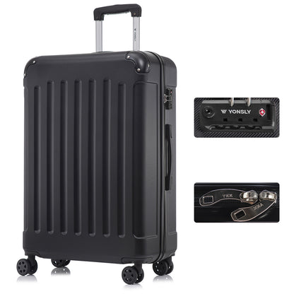 YONSLY® Premium Suitcase, TSA Lock, YKK Zipper Hardshell Luggage Trolley Cabin Suitcase Rolling Suitcase Hand Luggage 4 Wheels