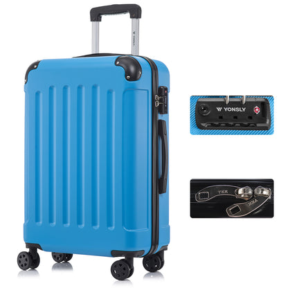 YONSLY® Premium Suitcase, TSA Lock, YKK Zipper Hardshell Luggage Trolley Cabin Suitcase Rolling Suitcase Hand Luggage 4 Wheels