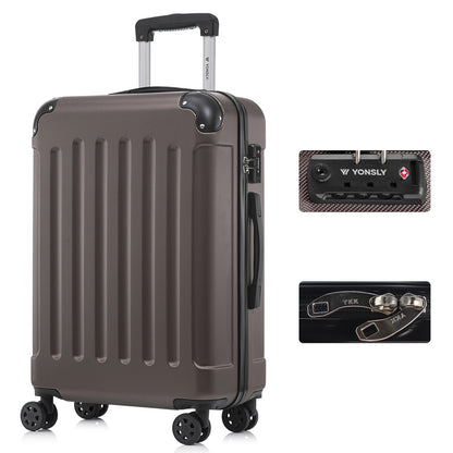 YONSLY® Premium Suitcase, TSA Lock, YKK Zipper Hardshell Luggage Trolley Cabin Suitcase Rolling Suitcase Hand Luggage 4 Wheels