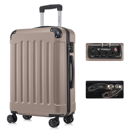 YONSLY® Premium Suitcase, TSA Lock, YKK Zipper Hardshell Luggage Trolley Cabin Suitcase Rolling Suitcase Hand Luggage 4 Wheels