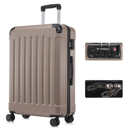 YONSLY® Premium Suitcase, TSA Lock, YKK Zipper Hardshell Luggage Trolley Cabin Suitcase Rolling Suitcase Hand Luggage 4 Wheels