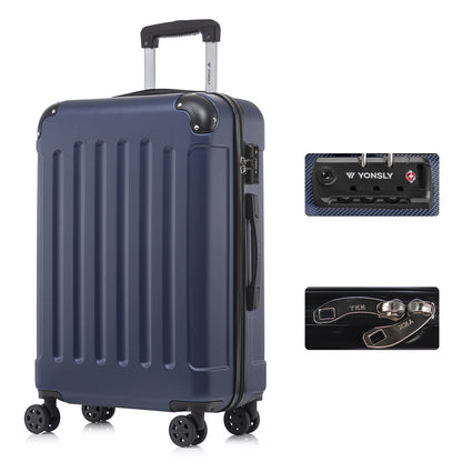 YONSLY® Premium Suitcase, TSA Lock, YKK Zipper Hardshell Luggage Trolley Cabin Suitcase Rolling Suitcase Hand Luggage 4 Wheels