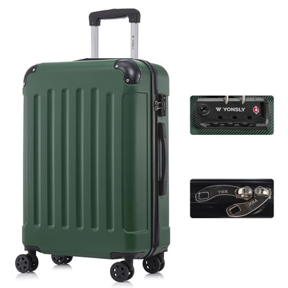 YONSLY® Premium Suitcase, TSA Lock, YKK Zipper Hardshell Luggage Trolley Cabin Suitcase Rolling Suitcase Hand Luggage 4 Wheels