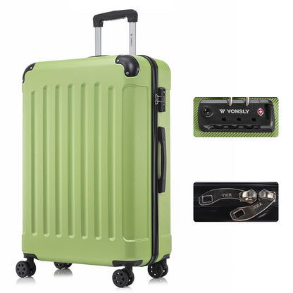 YONSLY® Premium Suitcase, TSA Lock, YKK Zipper Hardshell Luggage Trolley Cabin Suitcase Rolling Suitcase Hand Luggage 4 Wheels