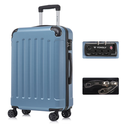 YONSLY® Premium Suitcase, TSA Lock, YKK Zipper Hardshell Luggage Trolley Cabin Suitcase Rolling Suitcase Hand Luggage 4 Wheels