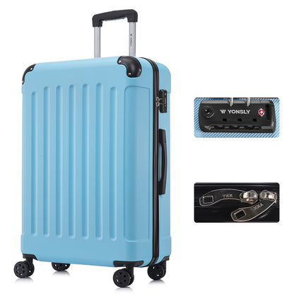 YONSLY® Premium Suitcase, TSA Lock, YKK Zipper Hardshell Luggage Trolley Cabin Suitcase Rolling Suitcase Hand Luggage 4 Wheels